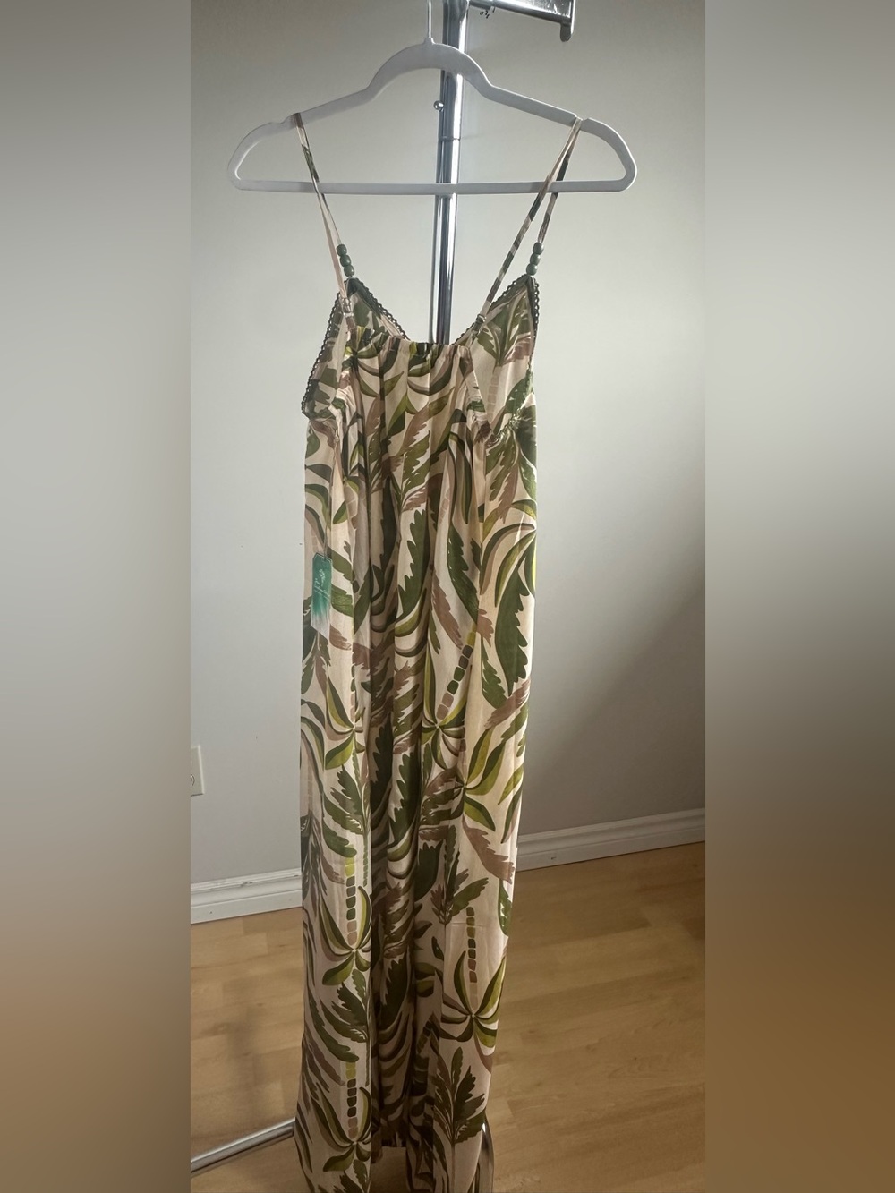 NWT True Destinations Tropical Palm Print V-Neck Maxi Dress S Resort Vacation - Picture 8 of 9